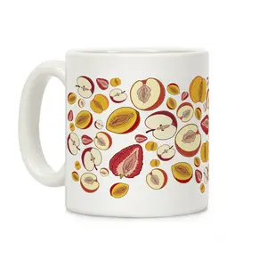 Fruity aginas Pattern Coffee Mug,  11oz 15oz Ceramic Fruity Coffee Mug, Funny Meme Fruit Mug Funny Gifts for Him Boyfriend Husband for Wife Girlfriend 11oz 15oz Mug, Accent Mug Gift For Men & Women