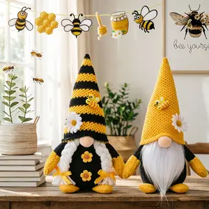 Spring Fairy Plush Decorations, Bee Fairy Plush Dolls, Home Decoration Set, 2 Sets, 10 Inch Bees, Desktop Ornament, Bee Festival Gift