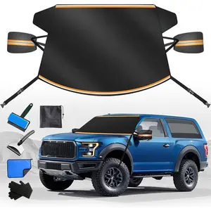 Windshield Cover for Snow and Ice,  Windshield Snow Cover Kit with Side Mirror Cover, 600D Frost Guard Windshield Cover, Winter Frost Hail Protector for Sedan  SUV and MPV