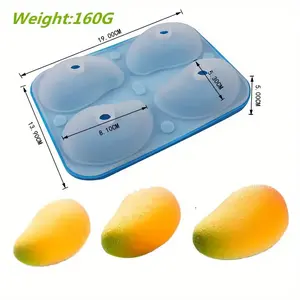 DIY 3D Mango-Shaped Silicone Mold| Partially Cooked, with Lace Decoration Option, for Making, Crafting, Candle Making