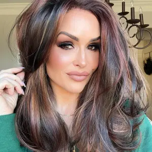 IMstyle Peggy Calico Red Brown Blonde Light Wavy with Layers 13*4 Free Parting Lace Front Wig For Daily Wear