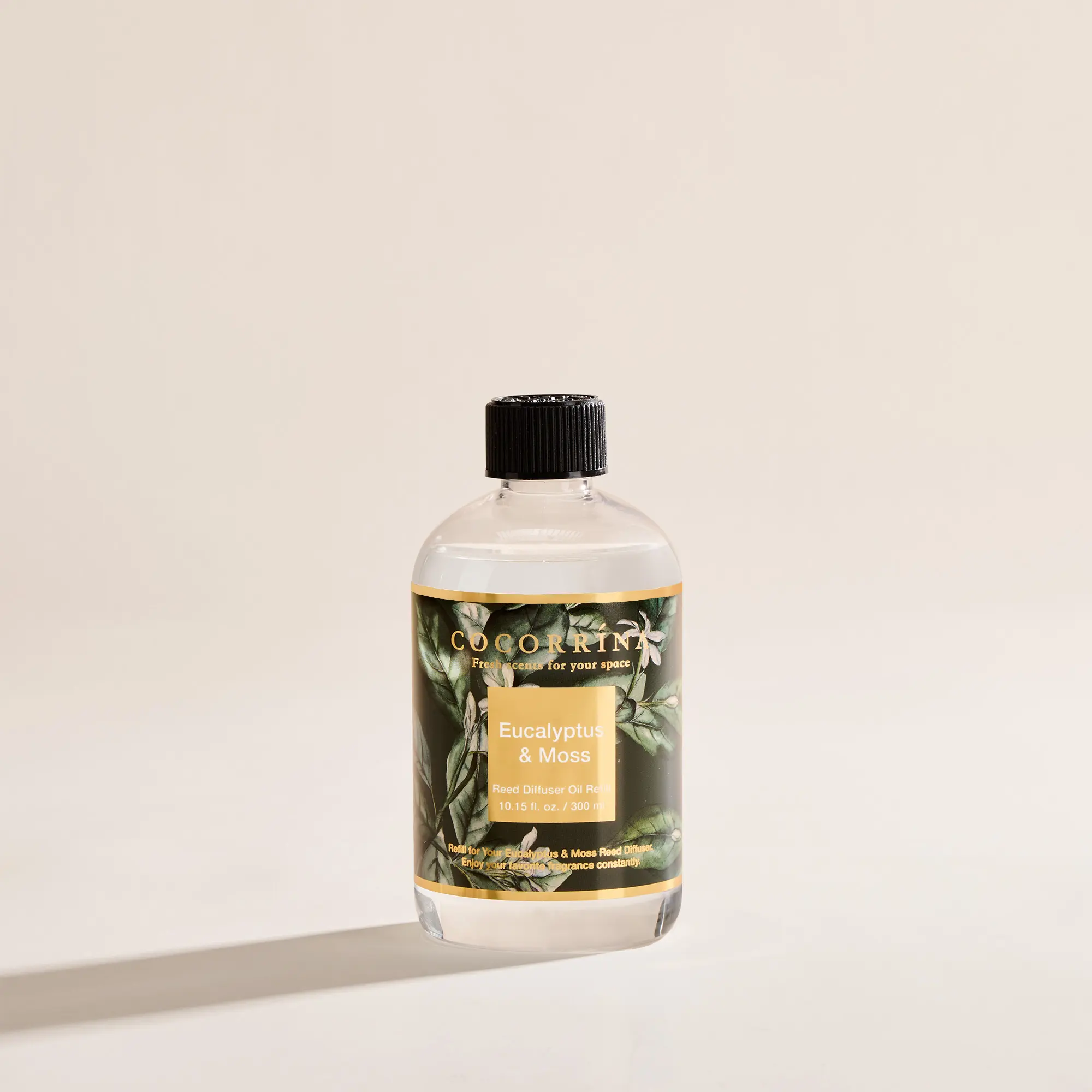 Cocorrína Reed Diffuser Refill Eucalyptus & Moss 17oz (500ml) with 8 Rattan Sticks - Premium Long-Lasting Essential Oil, Home Fragrance for Bedroom, Bathroom Home Decor