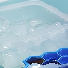 Ice Cube Trays for Freezer with Lid-37 Grid Silicone for Small Ice Cube Molds,Easy-Release Reusable in Organizer Bins or Ice Bucket for Cocktail bar or Iced Coffee Cup