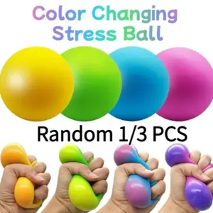 Color Changing Stress Ball, Adult Relaxation Toy, Extra Large Squeeze Soft Ball, Elastic Stress Relief Ball, Anxiety Relief