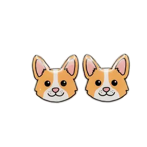 Corgi Orange Stud Earrings