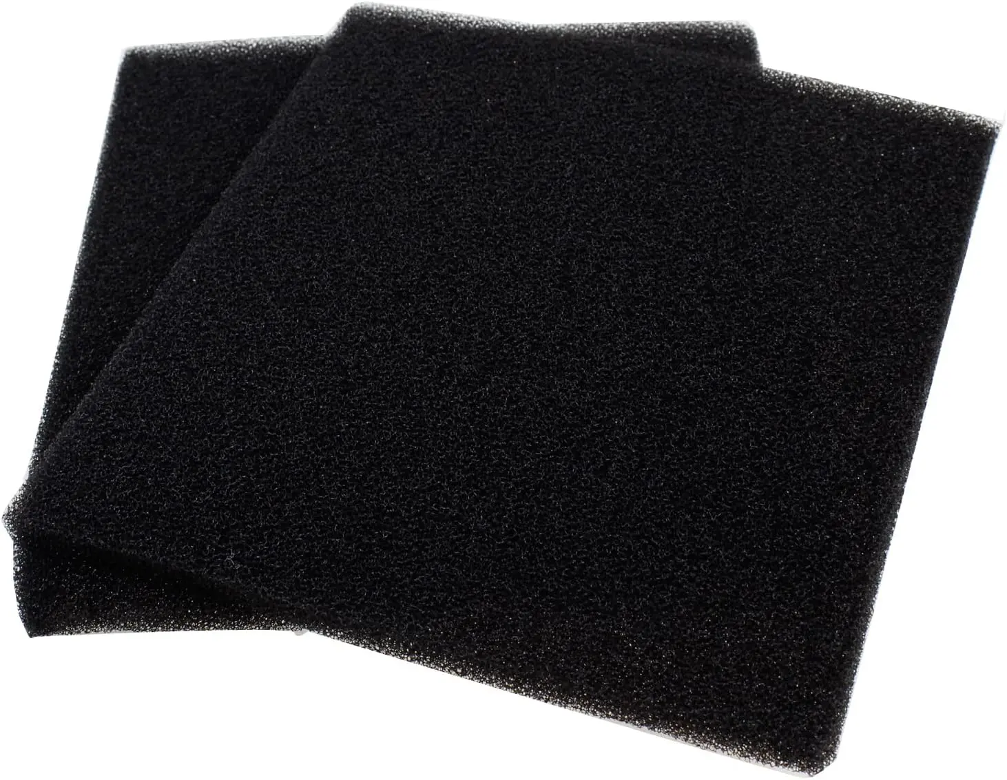 2 Pack Aquarium Bio Sponge Filter Media Pad Cut-to-Size Open Cell Foam Sheet for Fish Tank Sump (9" x 9" x 0.5") Black