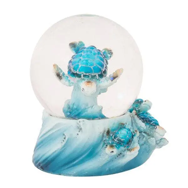 Sea Turtle Snow Globe Set – Blue Coastal Decor & Nautical Gift (Set of 2)