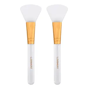 LORMAY Jelly Brush | 2 Pcs Silicone Face Mask Brushes | Facial Applicators for Even Coverage | Skincare Enhancer | Transparent Handles | All Skin Types | Kbeauty Accessory | Fan-shaped Head