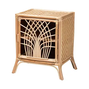 bali & pari Danna Natural Brown Rattan Nightstand