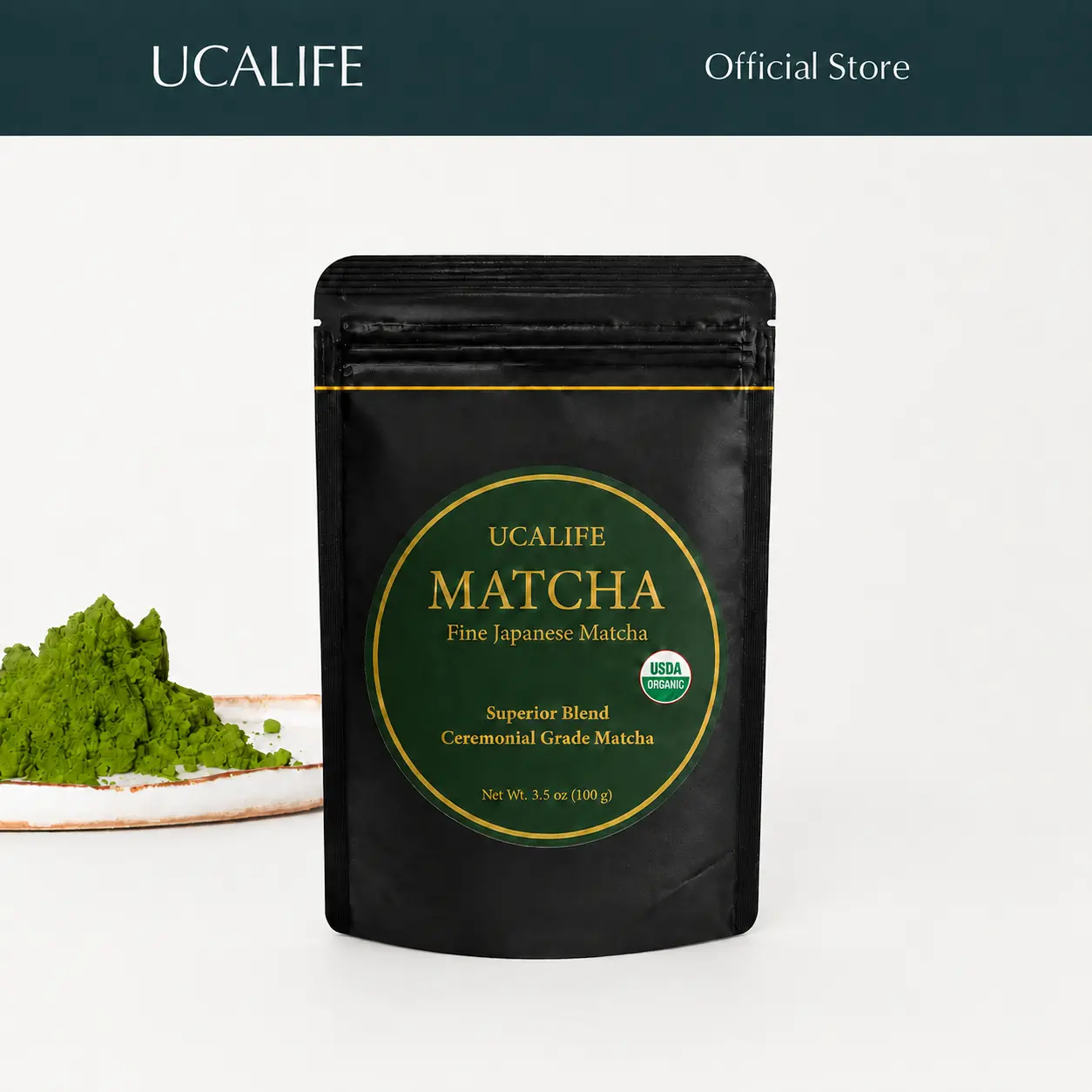 Ceremonial Grade Matcha Powder (100g/3.5oz) - Traditional Green Tea, Smooth, Vibrant, Savory, Stone Grind