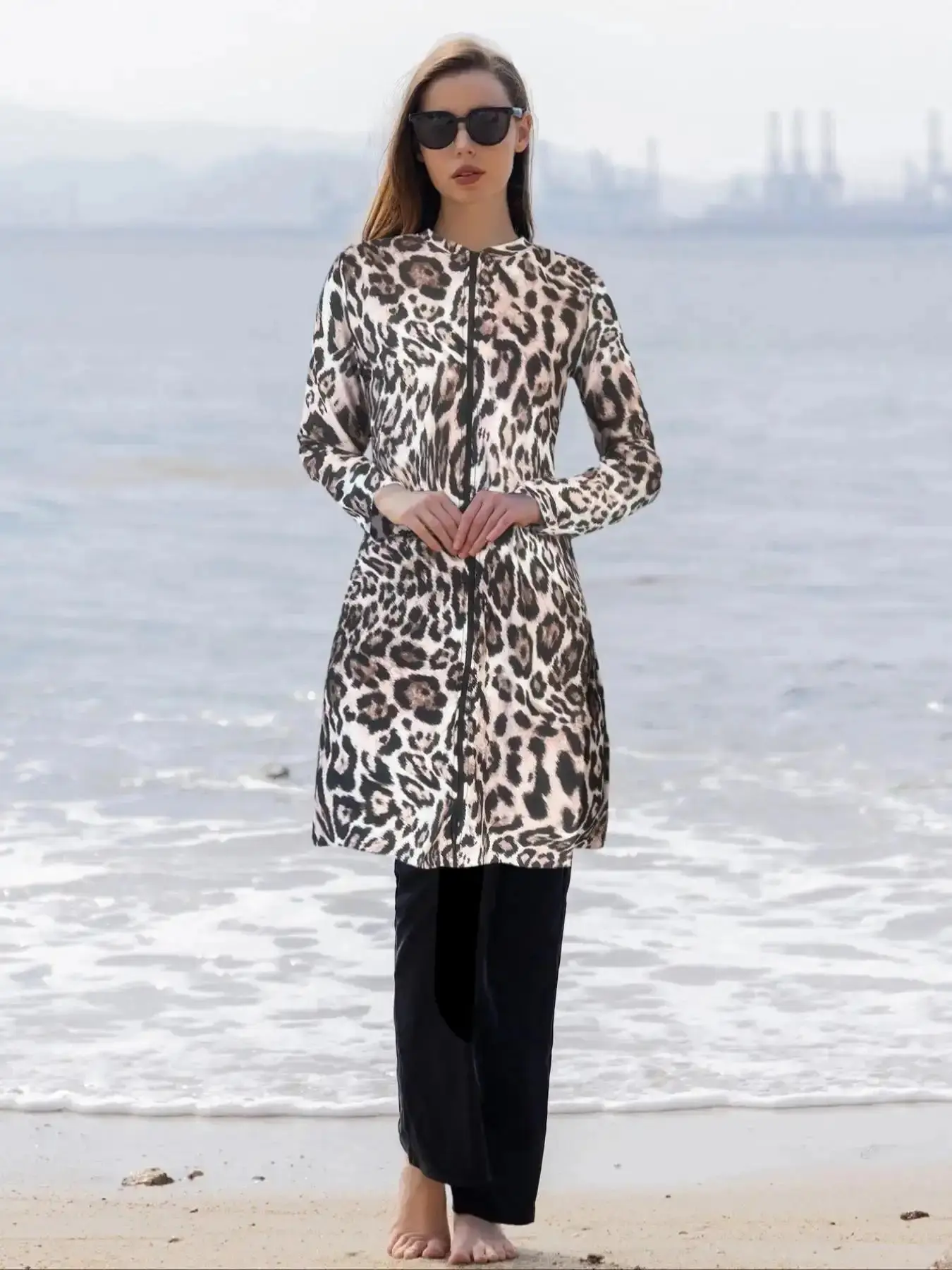 Middle Eastern Muslim Ramadan Long Sleeve Two-piece Swimsuit Set, Women's Modest Full Body Burkini for Summer Beach, Comfortable and Stylish Swimwear, Full Coverage Swimsuits, Modest Swimming Wear, Modest Bathing Suit, Modesty