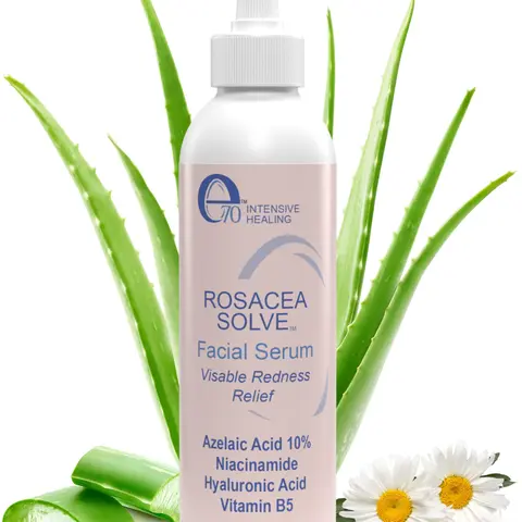 e70 Rosacea Solve Face Serum - Hydrating Serum with 10% Azelaic Acid - Redness Corrector, Skin Brightener & Pore Minimizer for Women & Men - 2 fl oz