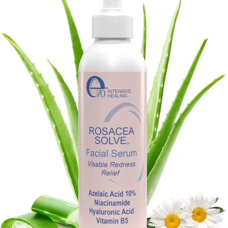 e70 Rosacea Solve Face Serum - Hydrating Serum with 10% Azelaic Acid - Redness Corrector, Skin Brightener & Pore Minimizer for Women & Men - 2 fl oz