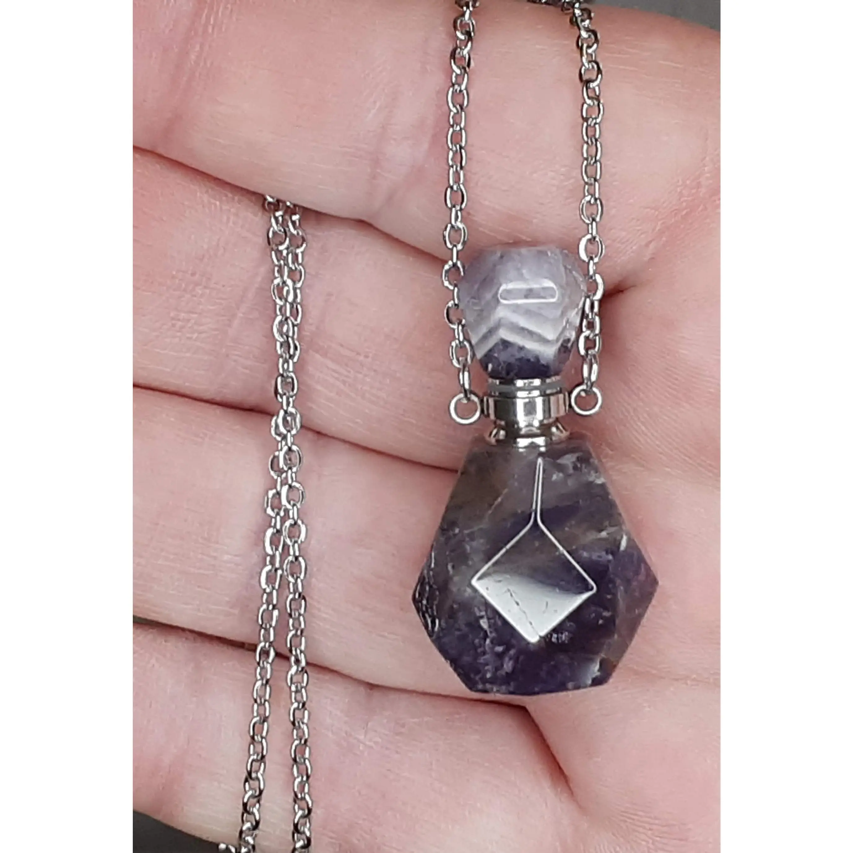Purple Amythest Perfume Bottle Necklaces!