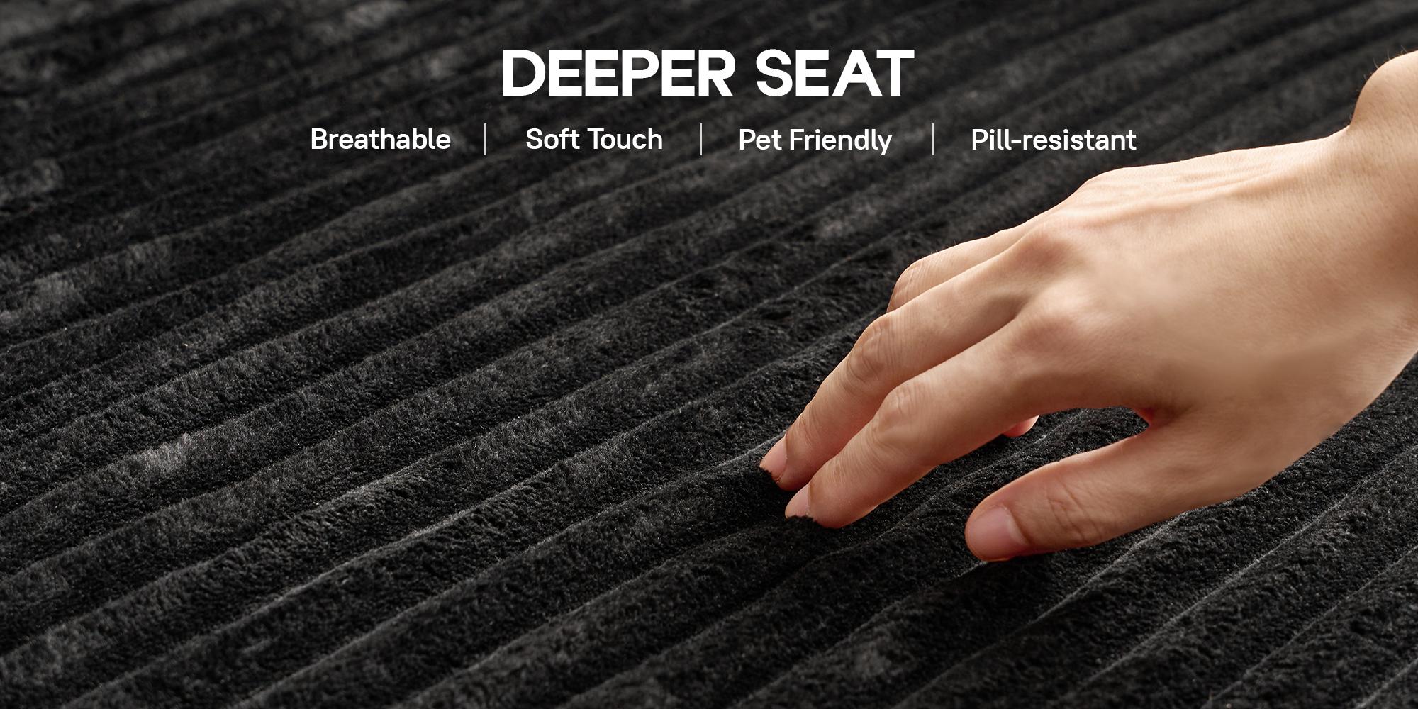 108" Boneless Couch Cloud Modular Sectional Sofa, Morden Couch With Removable Ottomans & Chaise, Plush Corduroy&Deep Seat Premium High-Density Foam Couches,  No Assembly Needed for Living Room