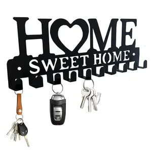Minimalist wall-mounted key hook, decorative iron storage rack, wall hook, coat hook, home storage and decorative accessory.
