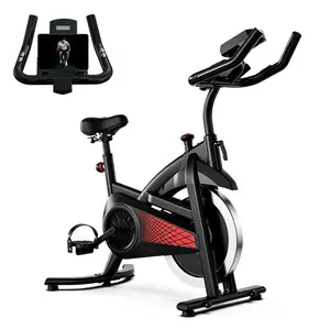 【HeavyDuty Exercise Equipment】Smart Home Fitness Excecise Bike with 300 lbs weight capacity，Smooth belt drive at <25dB，Easy to move and store.Adjustable height for 4.6ft–6.3ft,Perfect for apartments or home offices,Easy Assembly