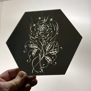 8in laser engraved mirror