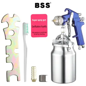 BSS 4001S Professional Siphon Feed Spray Gun,  1.8mm Nozzle High Atomization LVMP Air Paint Gun with 1000ml Cup,  Large Project Specialist for Truck & RV Painting, Automotive Refinishing,  Cabinets & Industrial Metal Coating, 36-50 PSI