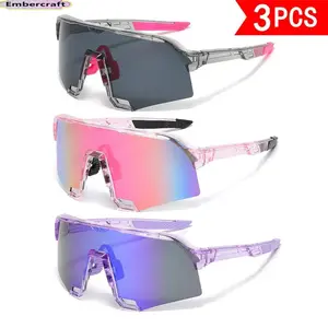3-Pack Oversized Trendy Sporty Sunglasses for Women, UV400 UV Blocking HD Coating Colorful Shades, Daily Travel Outdoor Use Fashion Accessories