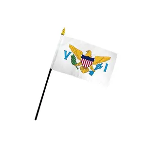 Printed 4x6in US Virgin Islands Plastic Stick Flag, Festive Home Supply for National Pride