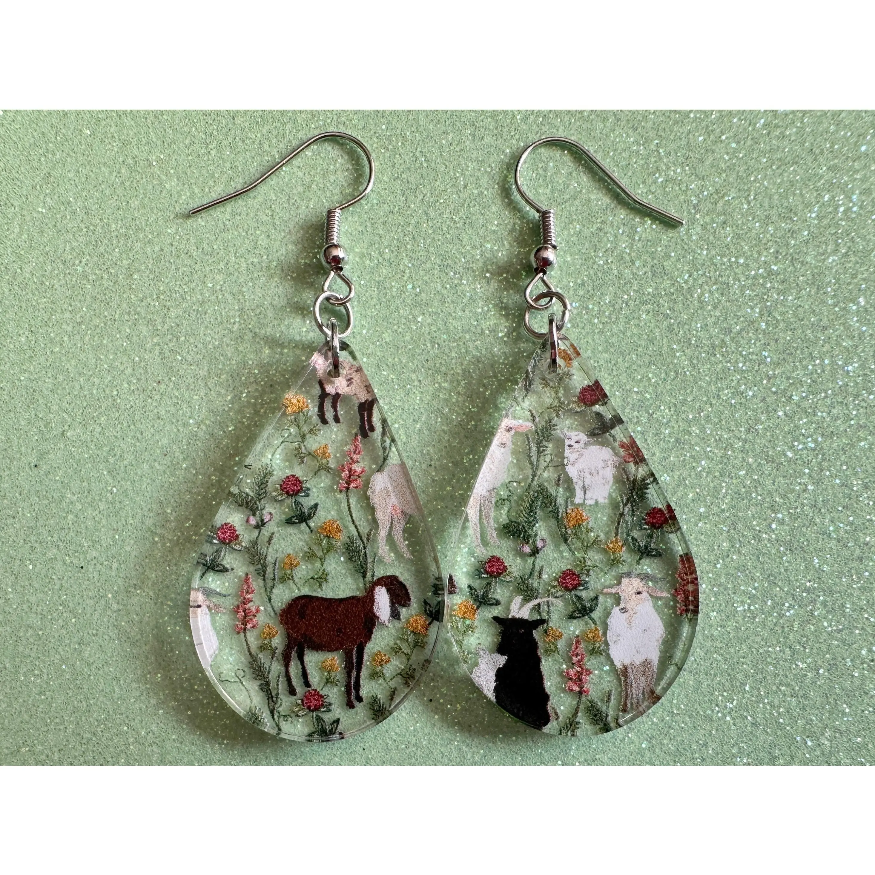 Goat Earrings: Laser Cut Acrylic Goats, Goats, Kids, Farm, Animals, White Goat, Brown Goat, Black Goat, Best Gifts for Her/Him/Them