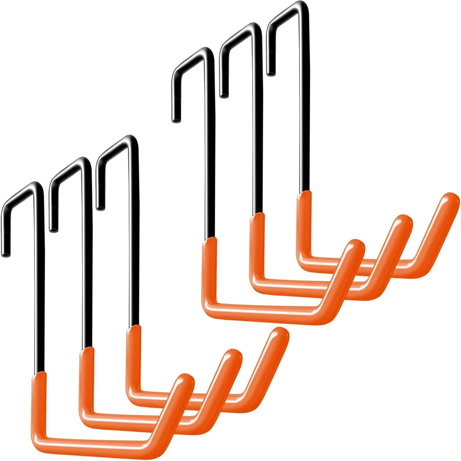 Large S-shaped Metal Garage Hooks, Utility Storage Hanging Hooks, Orange, Multipack