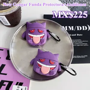 Protective Case for TWS I12 Wireless Bluetooth Headset Charging Box with Pokemon Gengar Cartoon Pattern