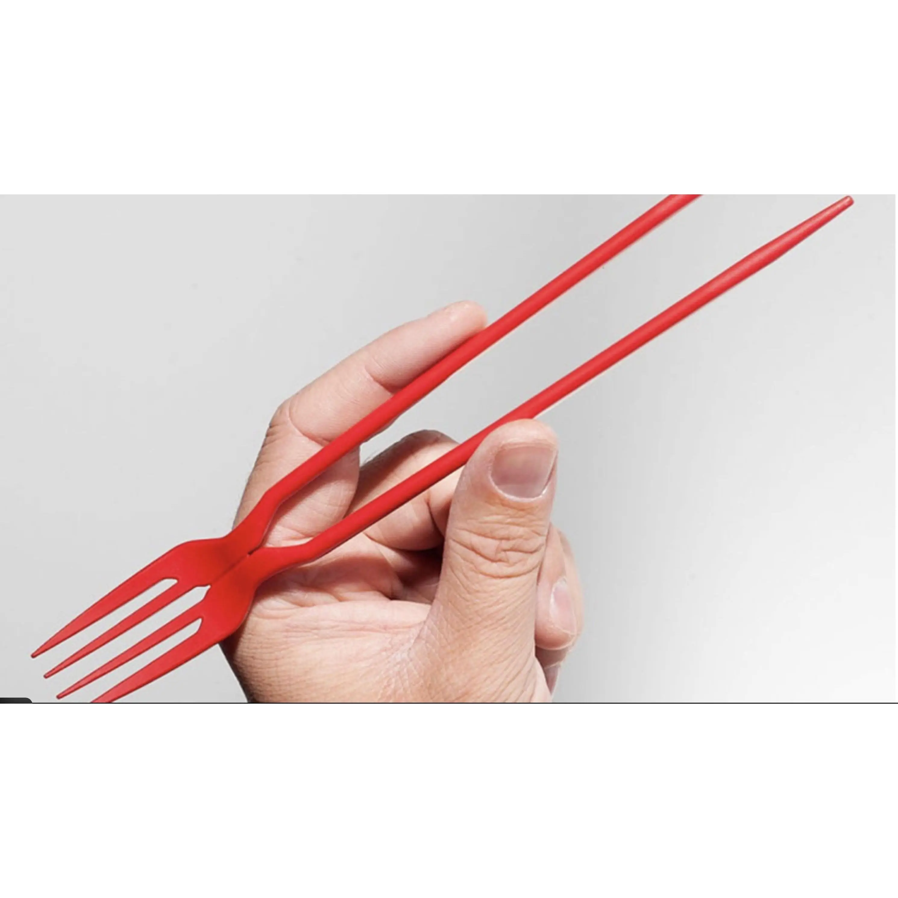 Meet the Forkstick – the smart 2-in-1 utensil that combines a fork and chopsticks in one simple design.