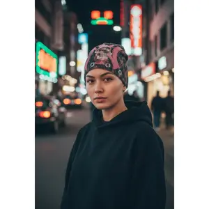 Pink leopard Yankee Bratz money all over diamond beanie