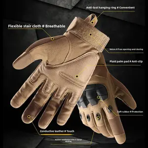 Men's Outdoor Full Finger Tactical Gloves for Protection Sports Training Military Fan Riding Motocross Off-Road