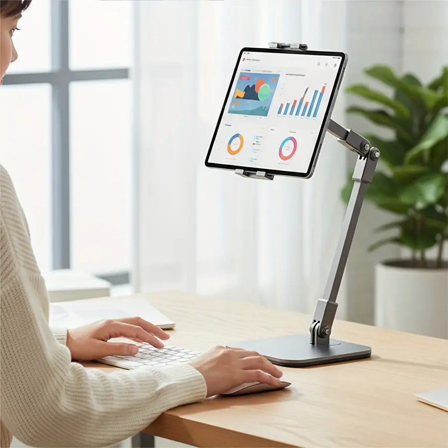 Adjustable Tablet Stand, Adjustable Holder, Office Digital Accessory Heavy Duty Ergonomic Design Multi Device Mount Flexible Viewing Helper for Streaming Gaming Video Calls Online Classes E Reading Work Study Suitable for Streamers