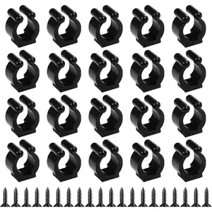 20 PCS Fishing Rod Clips Wall Mounted Fishing Rod Holders Billiards Snooker Cue Locating Clip Holder for Fishing Rods Billiards Cues Storage Rack