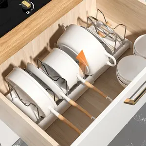 Adjustable Metal Pot Rack Organizer, Vertical Sink Storage, Fits Pots and Lids, Kitchen Accessories, Perfect for Christmas and New Year Decorations