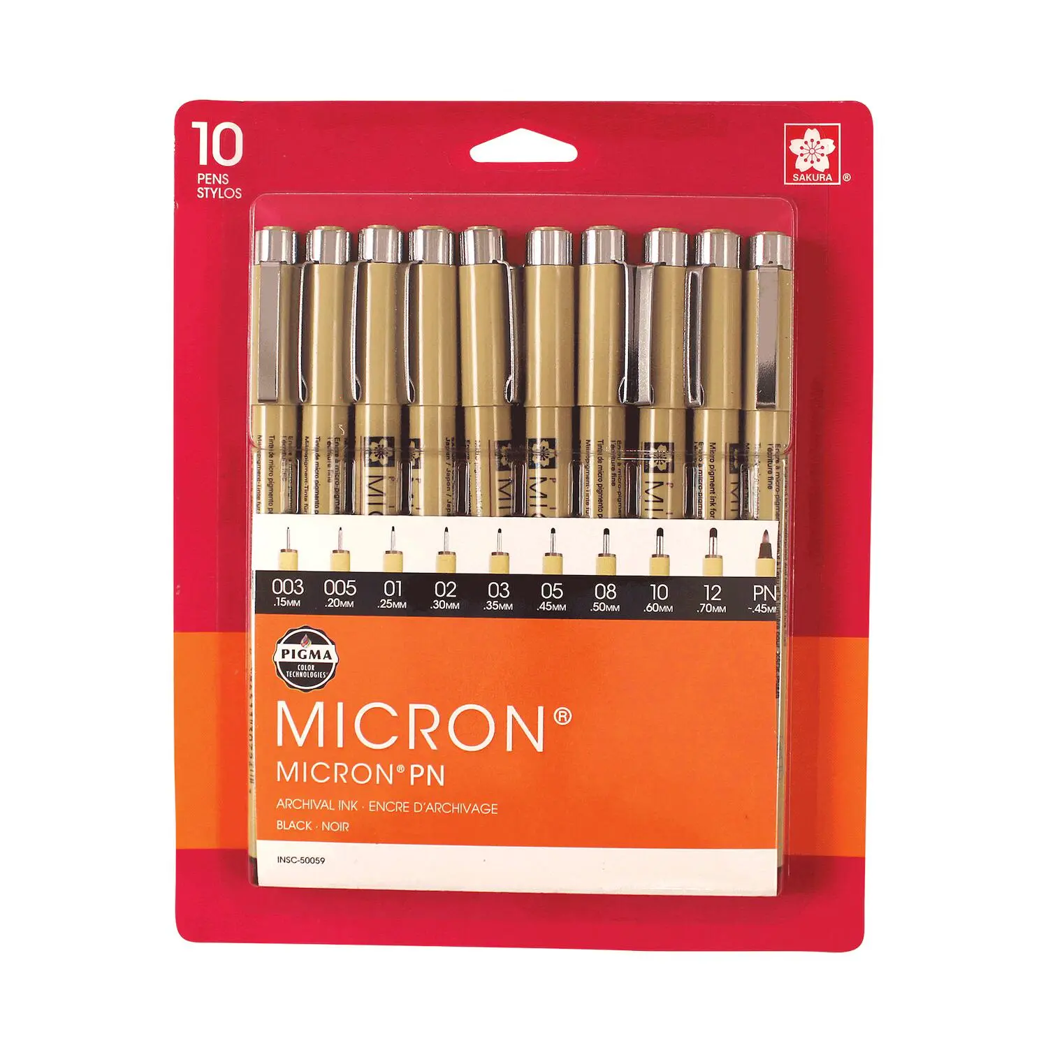 Sakura Pigma Micron 10-Pen Set, Office Stationery Writing Tool for Computers & Office Supplies