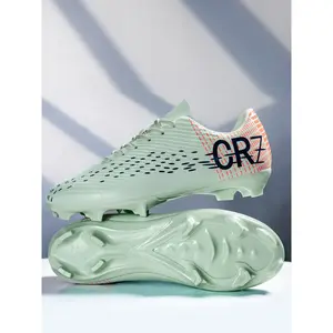 Long Spike Soccer Shoes Ag for Men, Breathable and Anti-Slip Design, Durable PU Leather for Natural Grass Competition, Sporty Outdoor Training Footwear, Football Boots, Football Cleats