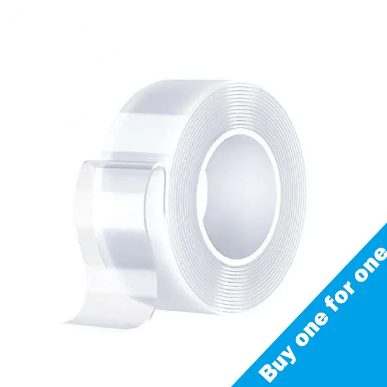 [1pcs] Multipurpose Heavy Duty Double Sided Nano Tape with Nano-Level Micro-Pores, 9.85FT Maximum Strength Transparent Easy-to-Use Adhesive Tape, Metal/Glass Safe for Room Decor, Picture Frame Hanging Mounting (Cautious on Painted Walls)