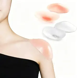Silicone Shoulder Pads for Womens Clothing, Anti-Slip Shoulder Push-Up Pads Invisible Breathable Enhancer Reusable(Transparent & Skin)