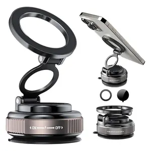 Trending Premium Magnetic Suction Cup MagSafe Phone Mount – 360° Adjustable Car Holder, Pocket-Sized Foldable, Compatible with iPhone 17 16 15 14 13 12 Series