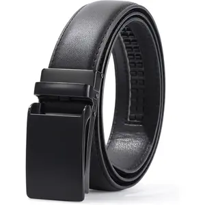 L-GCS032  Boys Dress Ratchet Belt - Kid Leather Belt with Metal Buckle for Youth Teen Boys