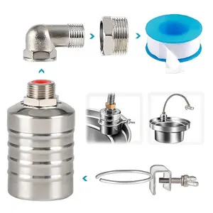 Float Valve,1/2" to 3/4'' water level control float valve, 304 Stainless Steel Fully Automatic Watershut off valve, Automatic Water Level Controller for Water Tank, Pool, Livestock Troughs.