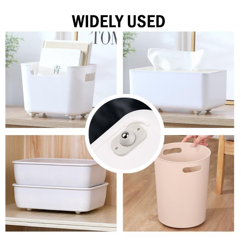 8PCS Self Adhesive Roller Caster Stainless Steel Universal Wheel Silent MovingBearing Casters Strong Carrying Capacity