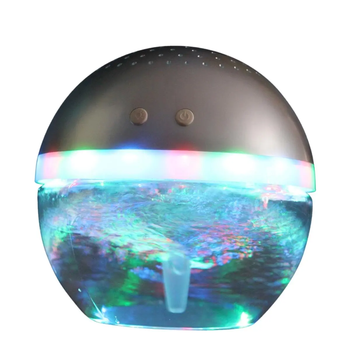 212 MAIN EcoGecko Magic Ball LED Light Air Washer - Antibacterial, Color Changing Aromatherapy Herbal Diffuser with Lavender Oil, Anti-Dust Mite Indoor Purifier, 7 in. Height, Silver, 1.71 lbs, 600 Sq Ft Freshening, Child-Safe