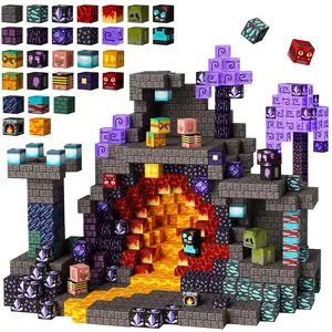 Magnetic Building Blocks Devil's Cave Is Suitable for Educational Building Block Toy Sets for Teenagers Aged 3 and Above. Excellent Birthday Learning Gifts for Teenagers, Creative Magnetic Blocks