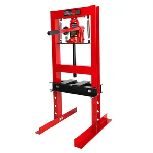 Garvee 6 Ton Hydraulic Shop Press with Pressure Gauge, H-Frame Floor Bearing Press for Garage & Metalworking, Adjustable Height (2.2"-9.4") with Stamping Plates – Ideal for Bending, Bearing