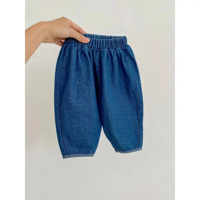 Unisex Infant Carrot-Cut Denim Jeans, Plain Slim-Fitting All-Seasons Casual Pants with a Comfortable Fitted Waist