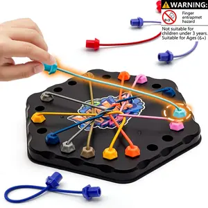 Hexagon Knot Untangle Logic Game, Elastic Rope Puzzle Challenge for Kids and Adults, Brain Teaser Thinking Skill Toy, Fine Motor Skills Development Board Game, Stress Relief Desktop Puzzle for Family Night, Educational STEM Gift for Boys Girls Ages 6+