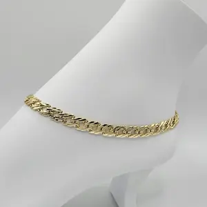 Chinese Woven Anklet 14k Gold Plated 8 mm Thick 10 inches  Long with Traditional Design