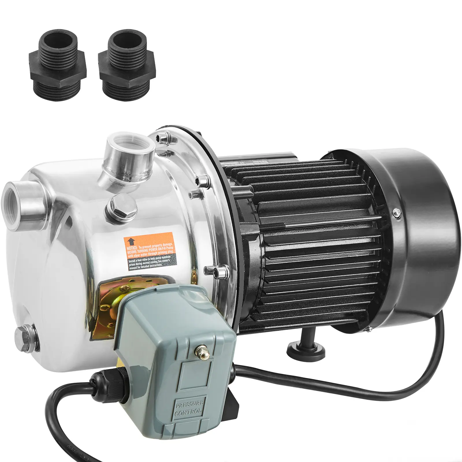 【fathersdaygift】VEVOR 3/4HP SUS304 Stainless Steel Shallow Well Jet Pump 115 Volt18.5 GPM 131 FT Maximum Head Irrigation Water Pumpfor Agricultural Garden Irrigation System High-Rise Water Supply Shower Booster, Suction Pump, Above-Ground Pump Accessories