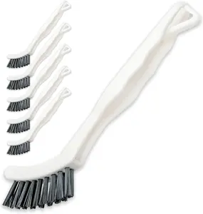 6-Pack Grout Cleaner Brush Scrub Set - Stiff Bristle Scrubbing & Detail Cleaning Brushes for Household Use on Bathtub, Shower, Kitchen, Tile Floors, Sink, Grooves, Window Tracks, Drains